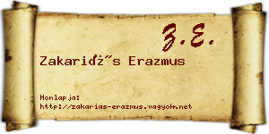 Zakariás Erazmus névjegykártya
